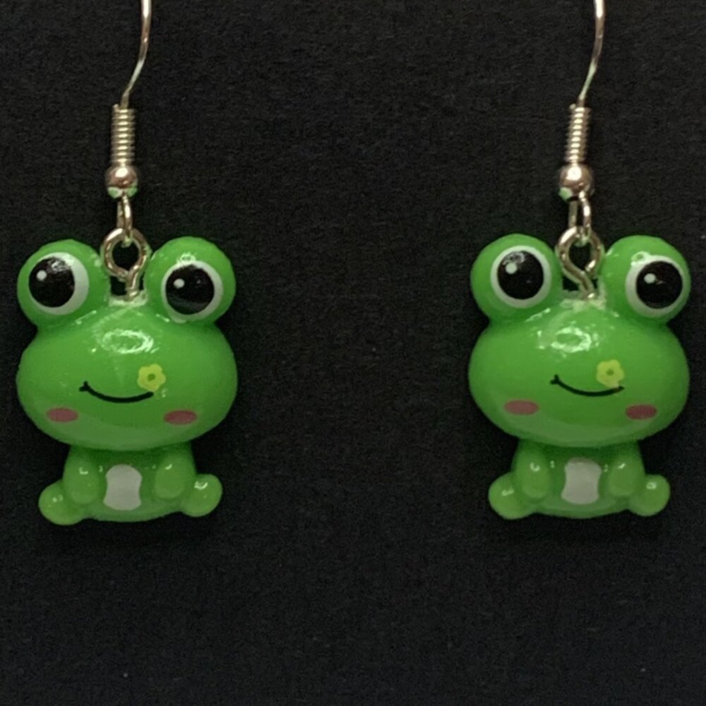 Frog Earring, Amphibian Earring, Gift Earring, Frog Jewelry, Cute Earring, Silly